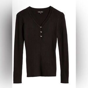 Lety and Me Aiyla Ribbed Henley Sweater